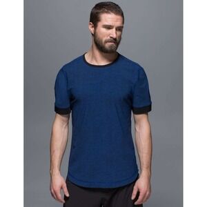 Lululemon Ocean Tech Short Sleeve Scratch That Texture More Cove / Black